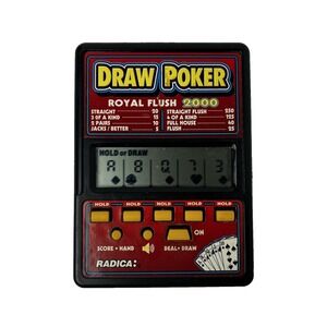 Vintage RADICA Draw Poker Royal Flush 2000 Handheld Electronic Game Working